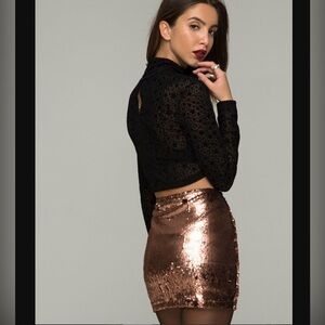 Sequin Copper Skirt